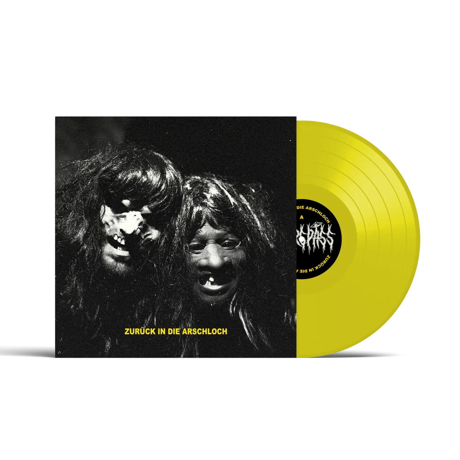 Zurück in die Arschloch by Outerspass, pressed on yellow 12-inch vinyl