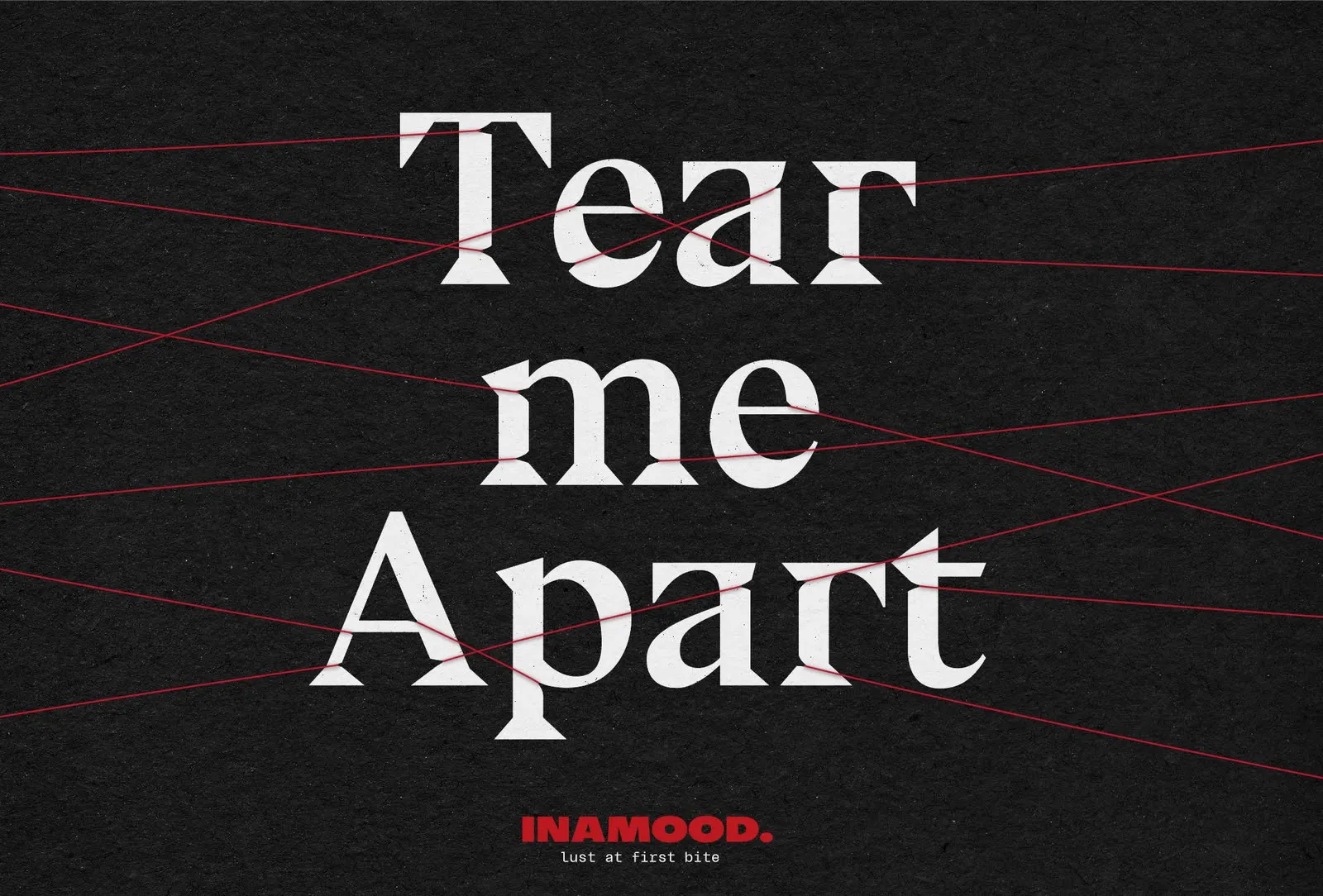 'Tear me Apart' set in Bluu Next, crossed with red threads