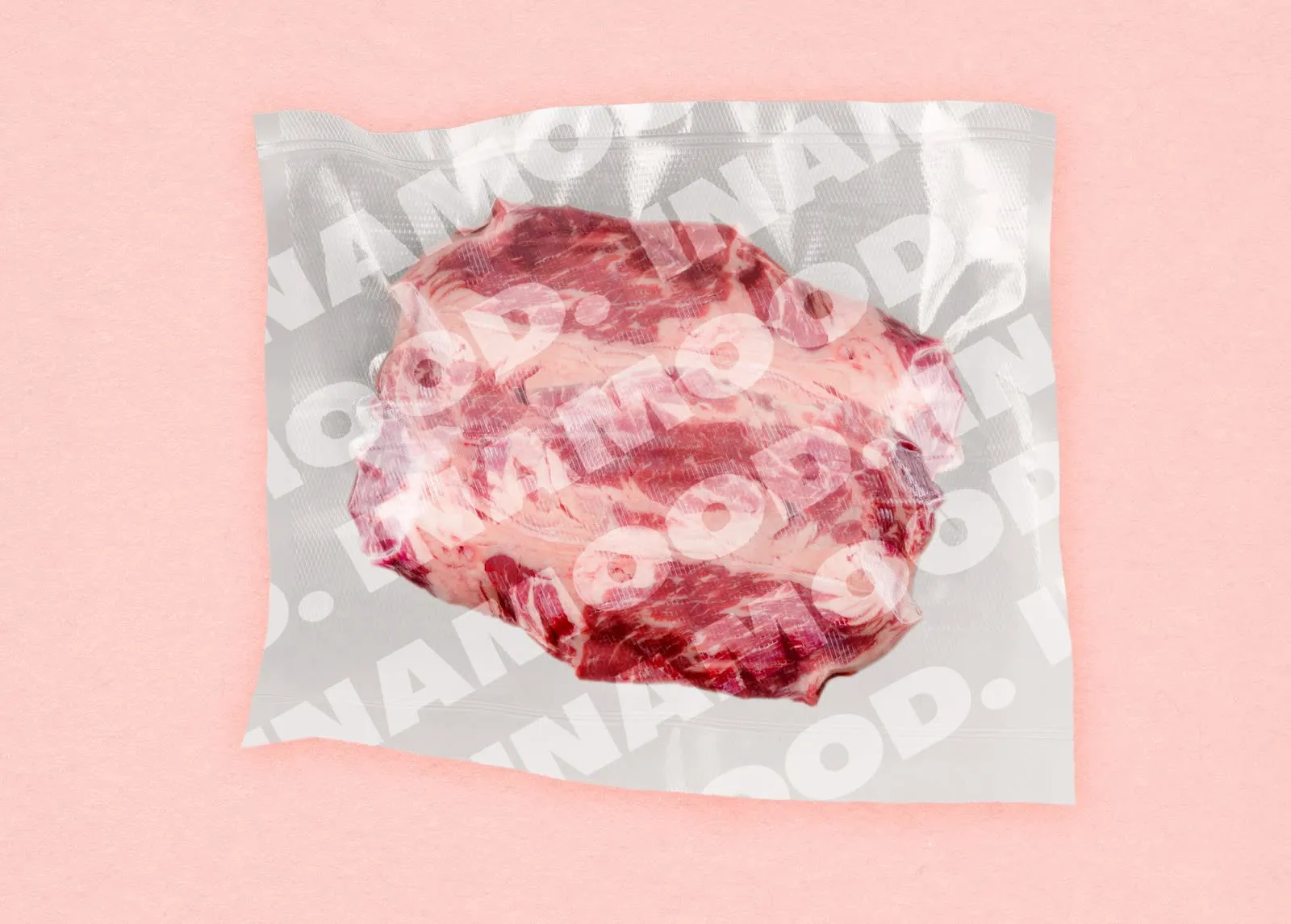 A steak in a branded vacuum pack